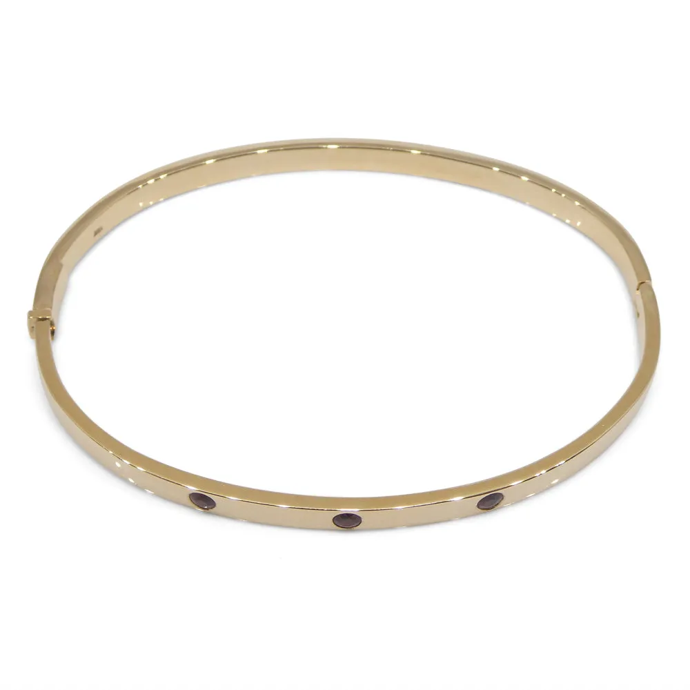 0.25ct Round Ruby Bangle Bracelet set in 18k Rose/Pink Gold, Burma Unheated