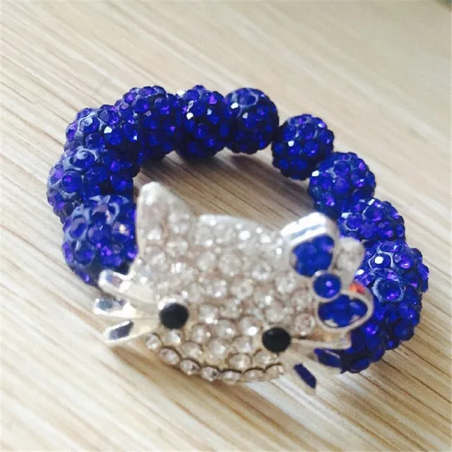 1 PCS Hello Kitty Bracelets for Children Handmade Rope Chain Wrap Charm Bracelets Bangles