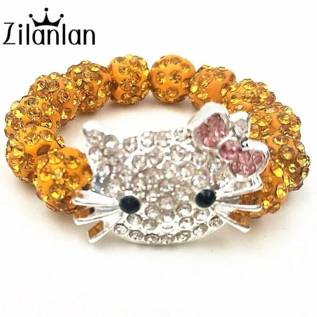 1 PCS Hello Kitty Bracelets for Children Handmade Rope Chain Wrap Charm Bracelets Bangles