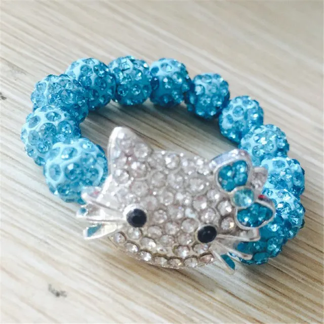 1 PCS Hello Kitty Bracelets for Children Handmade Rope Chain Wrap Charm Bracelets Bangles