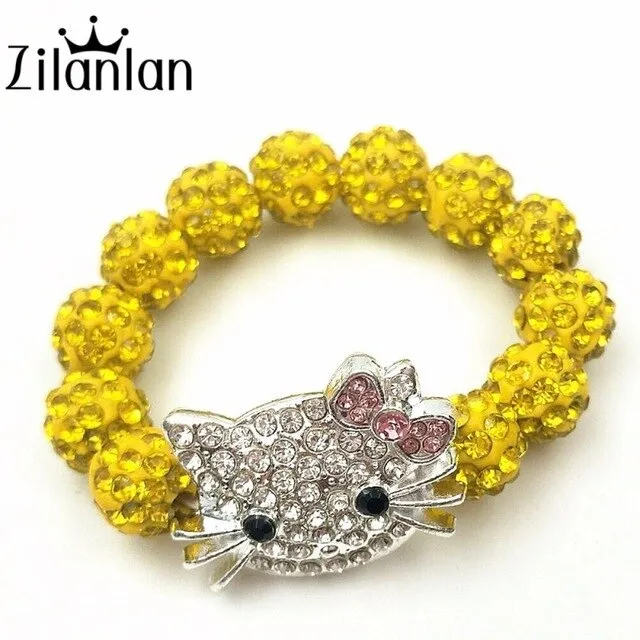 1 PCS Hello Kitty Bracelets for Children Handmade Rope Chain Wrap Charm Bracelets Bangles
