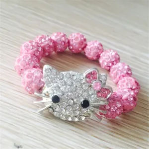 1 PCS Hello Kitty Bracelets for Children Handmade Rope Chain Wrap Charm Bracelets Bangles