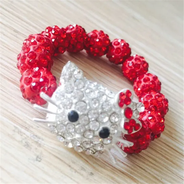 1 PCS Hello Kitty Bracelets for Children Handmade Rope Chain Wrap Charm Bracelets Bangles
