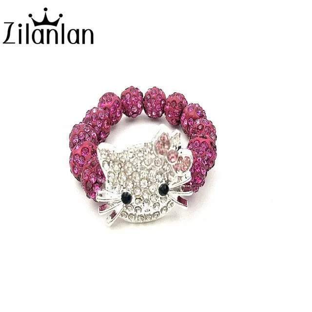 1 PCS Hello Kitty Bracelets for Children Handmade Rope Chain Wrap Charm Bracelets Bangles