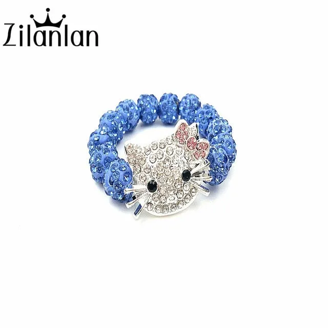 1 PCS Hello Kitty Bracelets for Children Handmade Rope Chain Wrap Charm Bracelets Bangles