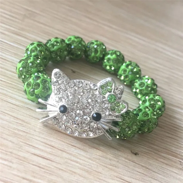 1 PCS Hello Kitty Bracelets for Children Handmade Rope Chain Wrap Charm Bracelets Bangles