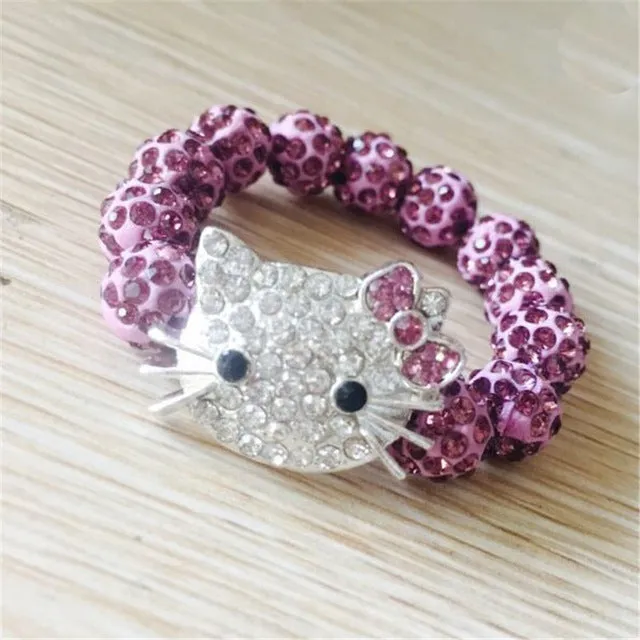 1 PCS Hello Kitty Bracelets for Children Handmade Rope Chain Wrap Charm Bracelets Bangles