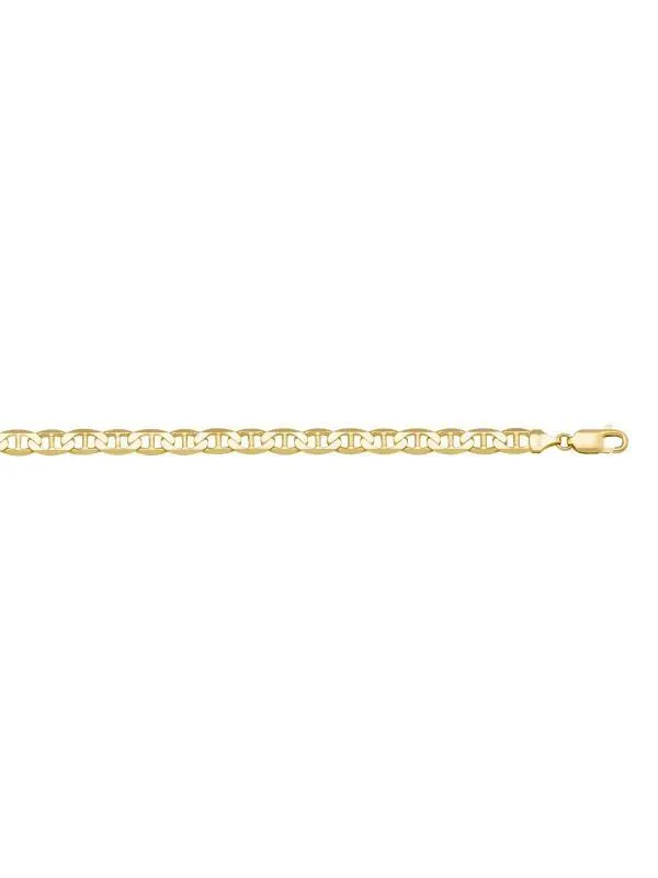 10, 14 Karat Yellow Hollow Flat Anchor 3.8 mm Italian Bracelet