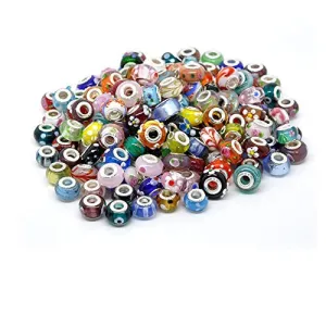 10 of Mix Murano Glass Beads for snake Chain charm Bracelet