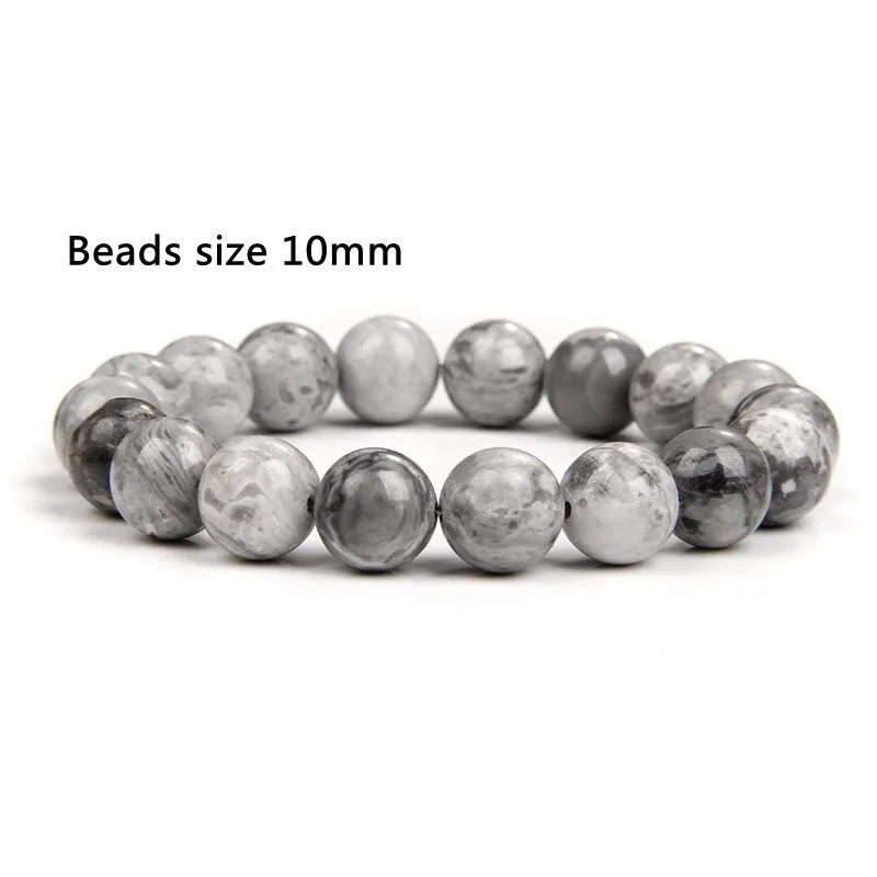 100% Real Natural Gypsum Stone Bracelet White Selenite