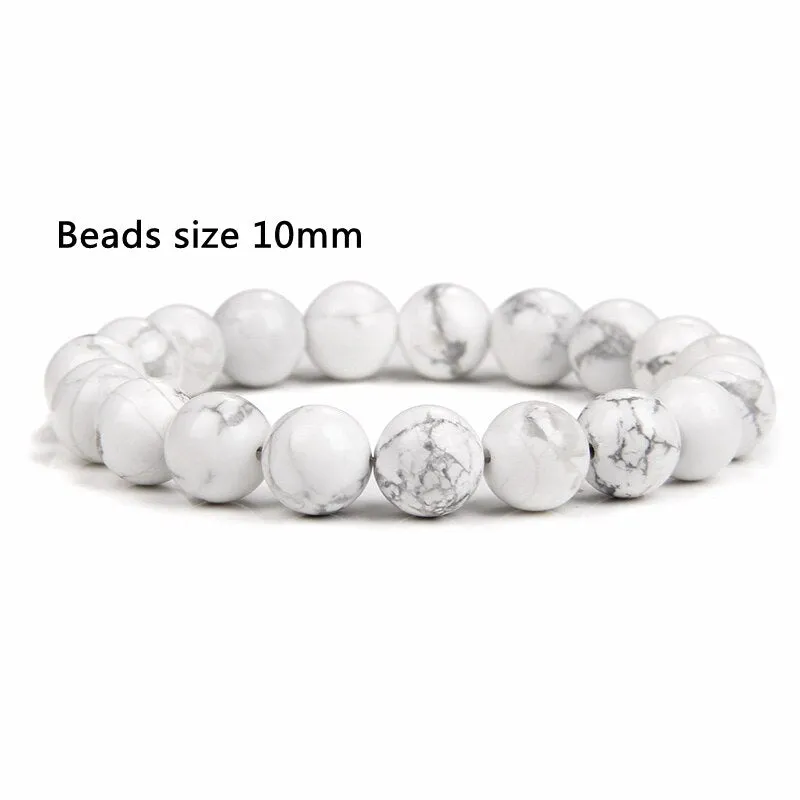 100% Real Natural Gypsum Stone Bracelet White Selenite