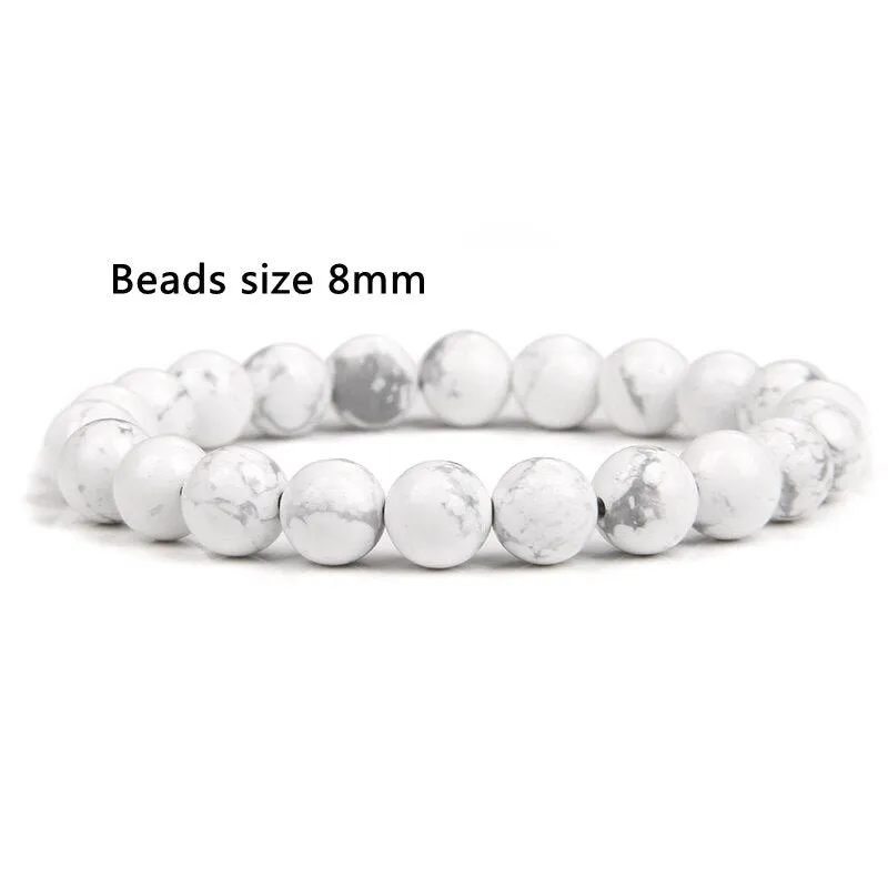 100% Real Natural Gypsum Stone Bracelet White Selenite