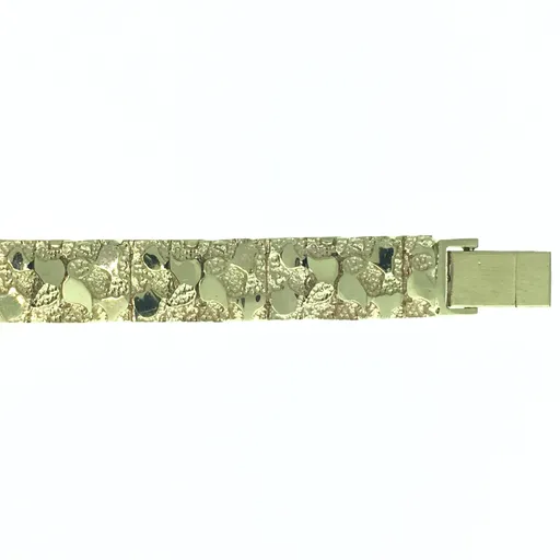 10K Yellow Gold (11mm) Nugget Bracelet 8.5"