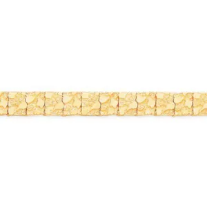 10K Yellow Gold (11mm) Nugget Bracelet 8.5"