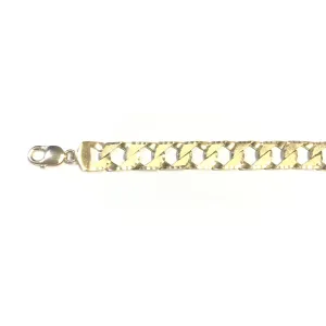 10K Yellow Gold (12.5mm) Hand Made Curb Bracelet 8.75"