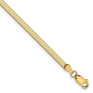 10K Yellow Gold (2.5mm) Silky Herringbone Bracelet