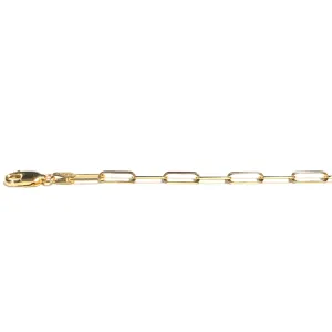 10K Yellow Gold (3.2mm) Paperclip Bracelet 7.5"