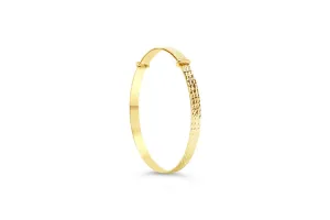 10k Yellow Gold Laser Cut Baby Bangle