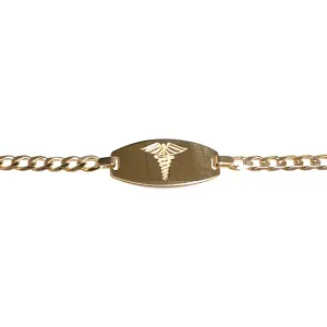 10K Yellow Gold Medical ID Mens (4mm) Curb Link Bracelet