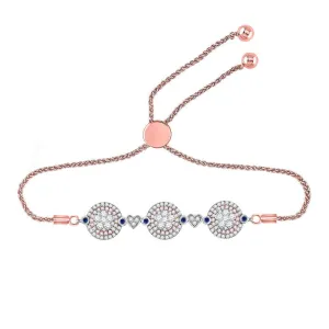 10kt Two-tone Gold Womens Round Diamond Bolo Bracelet 1 Cttw