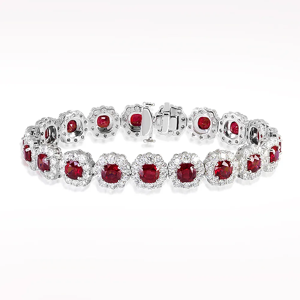 11.19ct Ruby And Diamond White Gold Bracelet
