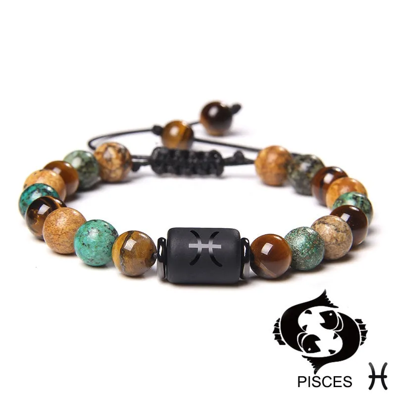 12 Zodiac Signs Constellation Bracelet Natural Picture