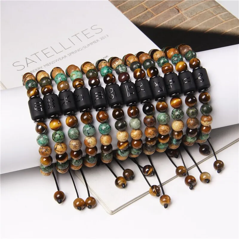 12 Zodiac Signs Constellation Bracelet Natural Picture