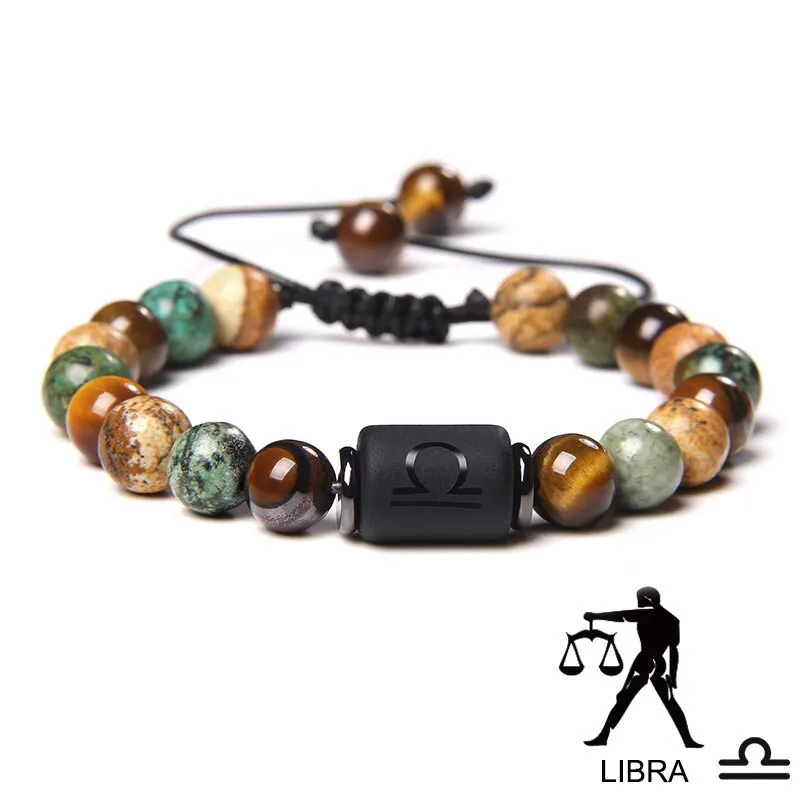12 Zodiac Signs Constellation Bracelet Natural Picture