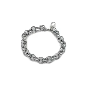 1203-S | TURKISH SILVER BRACELET w/ ACCENT PEARL