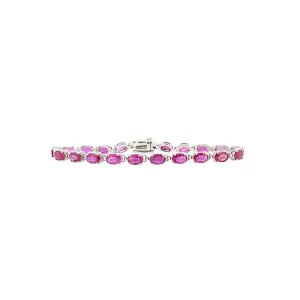14 Karat White Gold Ruby Tennis Bracelet