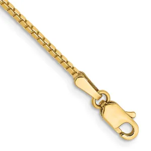 14K 7 inch 1.4mm Box with Lobster Clasp Bracelet