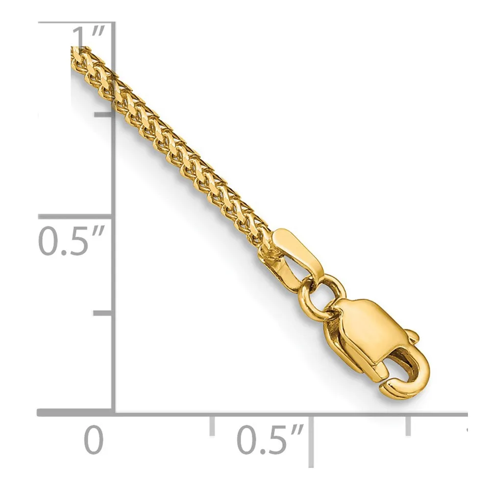 14K 7 inch 1mm Franco with Lobster Clasp Bracelet