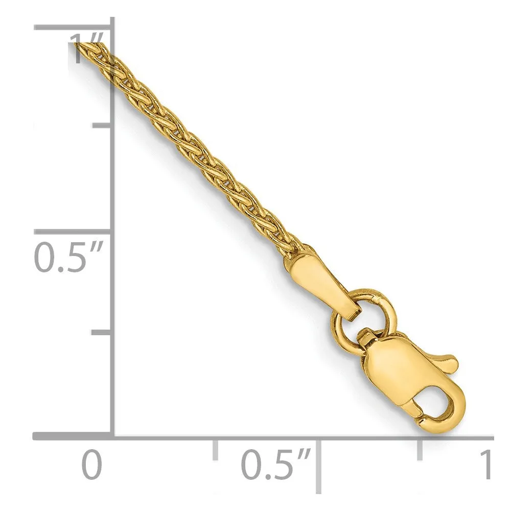 14k 8 inch 1.5mm Parisian Wheat with Lobster Clasp Bracelet