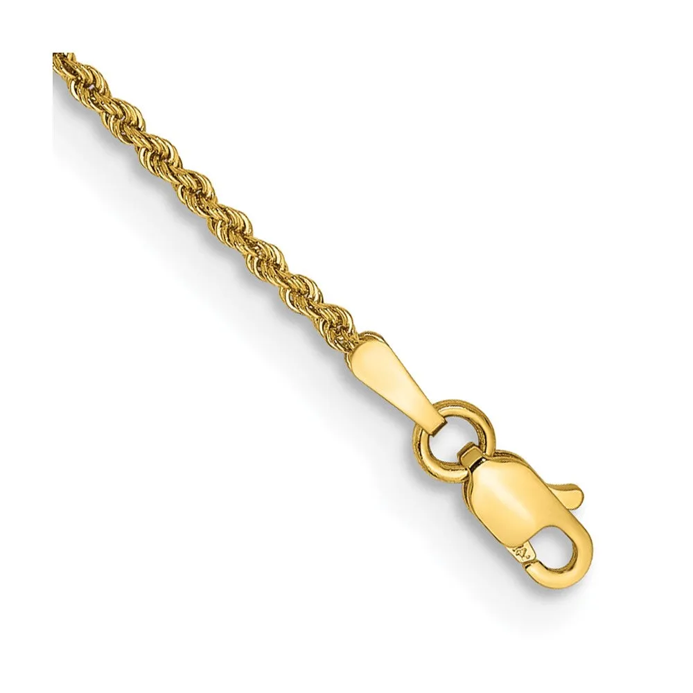 14K 8 inch 1.5mm Regular Rope with Lobster Clasp Chain