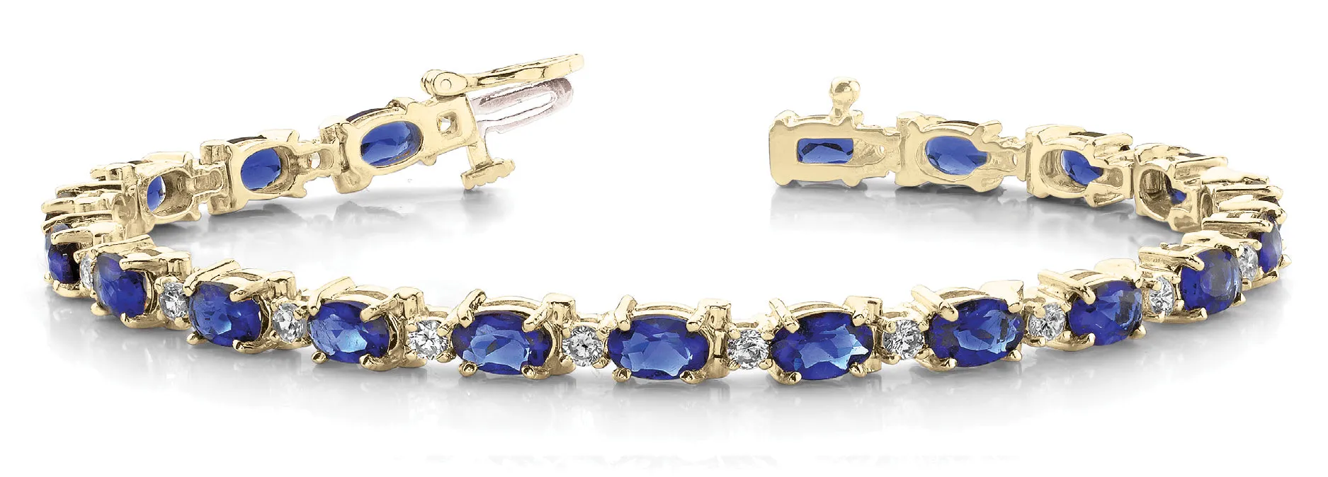 14K Color Stone Diamond Bracelet