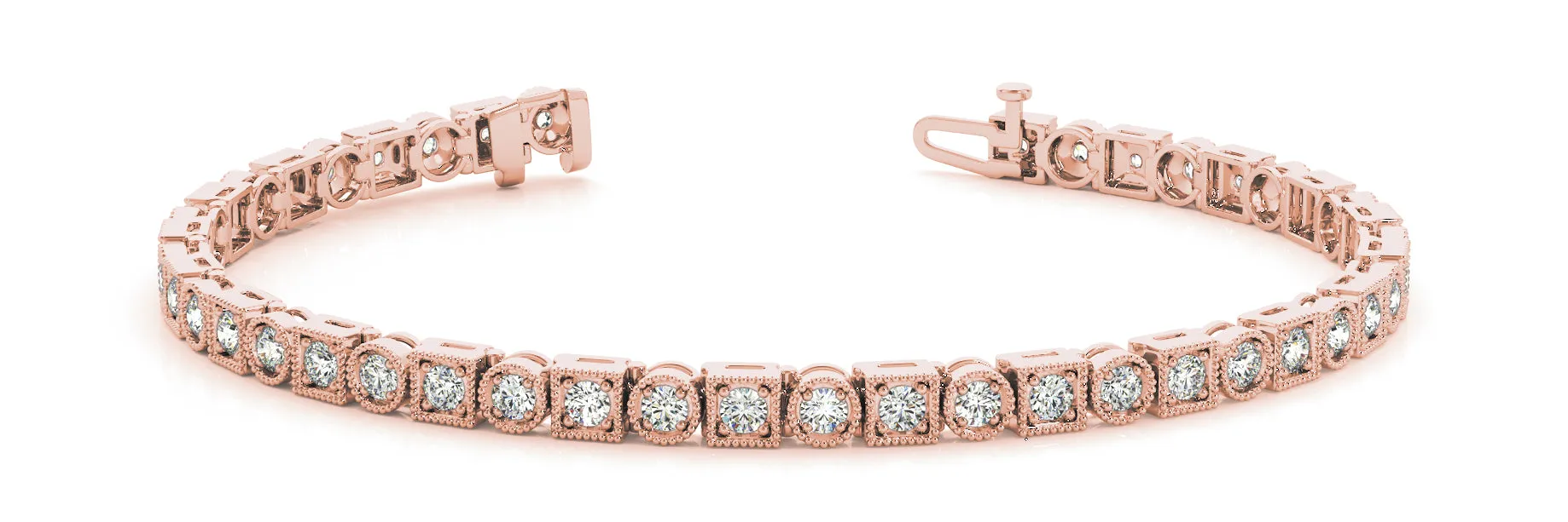 14K Diamond Migrain Bez/Prong Tennis Bracelet
