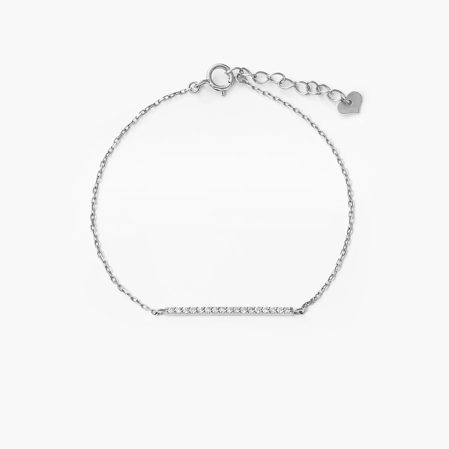 14K Diamond Stationed bar bracelet