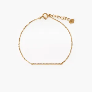 14K Diamond Stationed bar bracelet