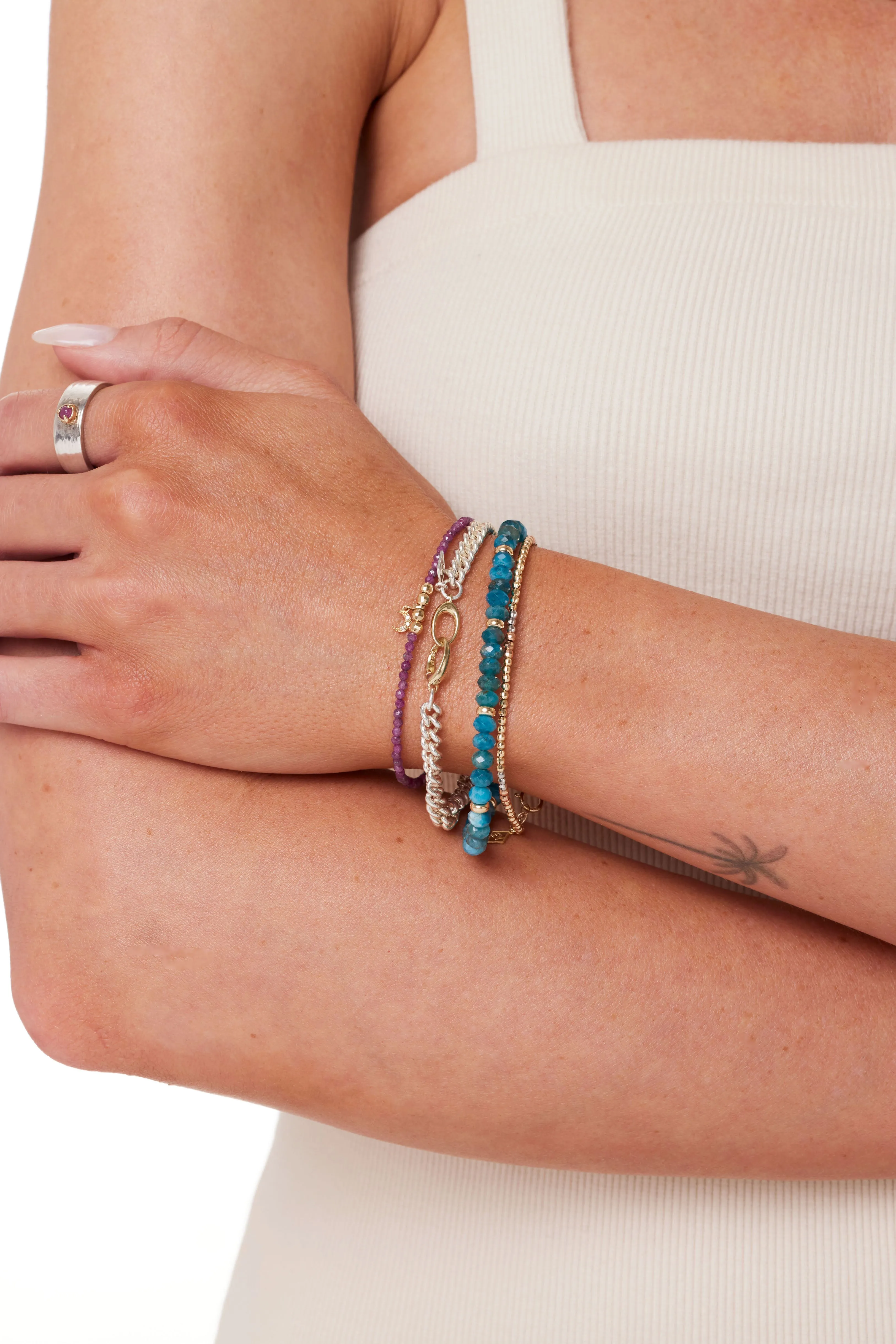14K Gold and Gemstone Healing Bracelet