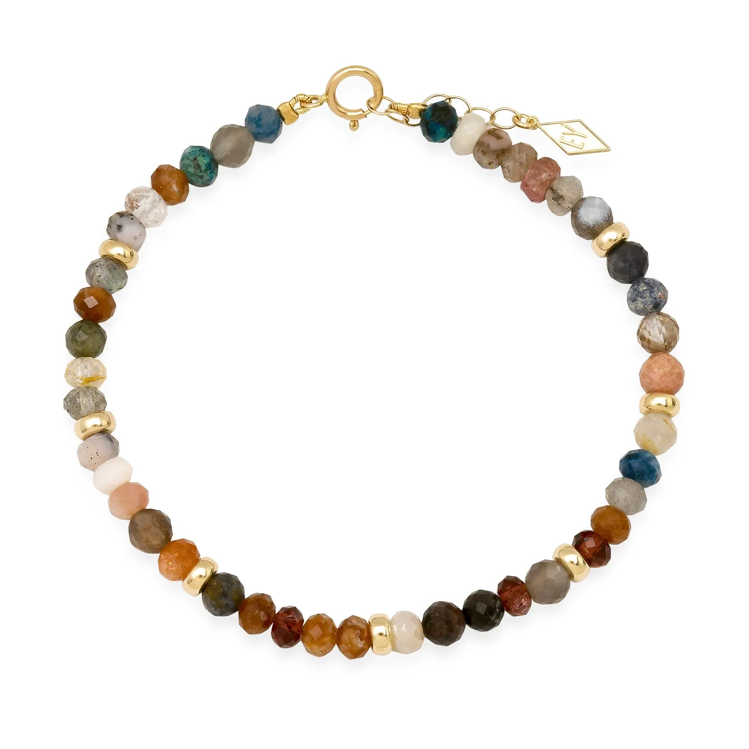 14K Gold and Gemstone Healing Bracelet