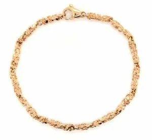 14k Rose Gold Nugget Bracelet 7" 3.8mm 9 grams