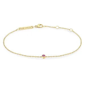 14k Single Pink Sapphire Bezel Bracelet