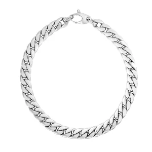 14k White Gold Cuban Bracelet 7.25"