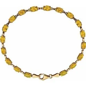 14K Yellow Citrine 7.25" Bracelet