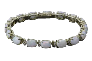14K Yellow Gold 12 CTW Opal and Diamond Bracelet