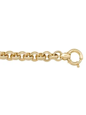 14k Yellow Gold Hollow Rolo 11.0 mm Italian Bracelet