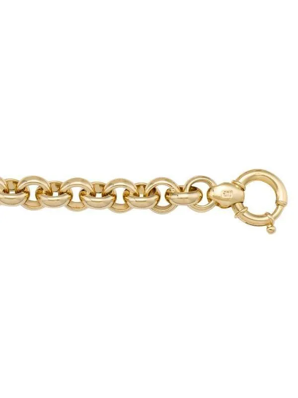 14k Yellow Gold Hollow Rolo 11.0 mm Italian Bracelet