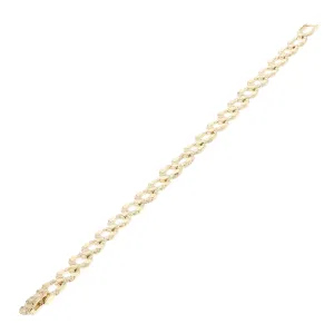14k Yellow Gold Solid Nugget Horse Shoe Link Bracelet 8mm 7", 7.5", 8", 8.5"