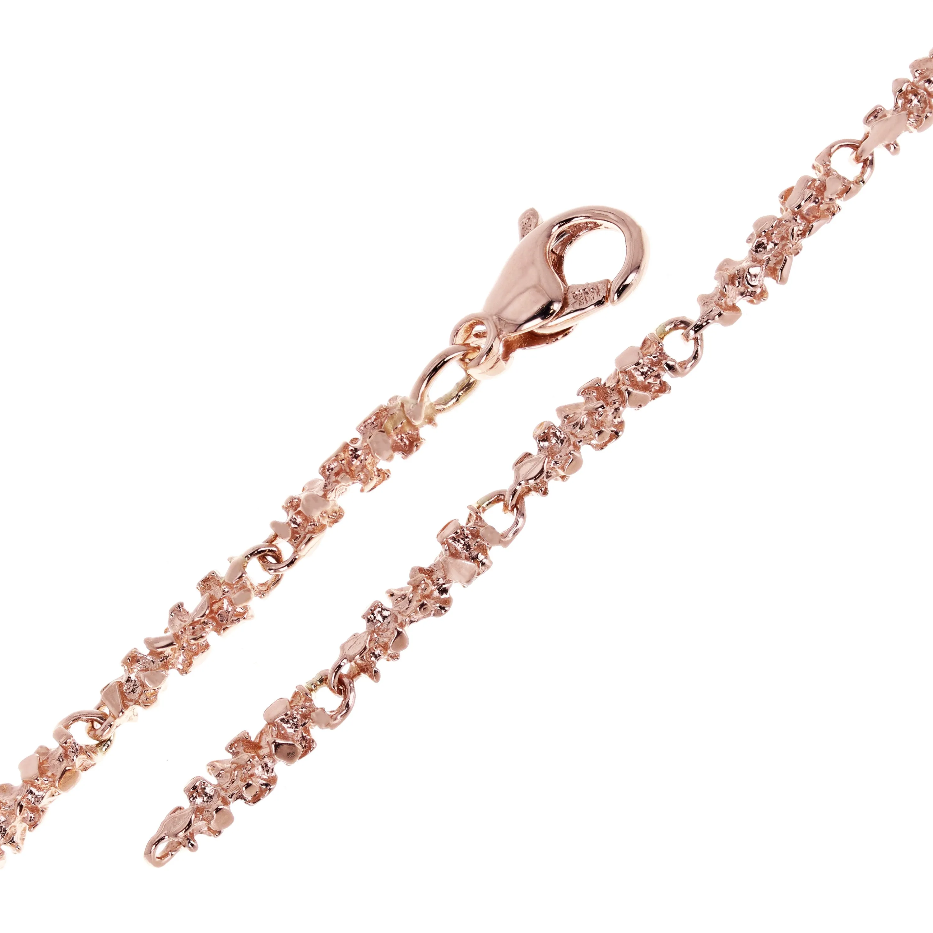 14k Yellow White or Rose Gold Handmade Nugget Bracelet 4mm Various Lengths