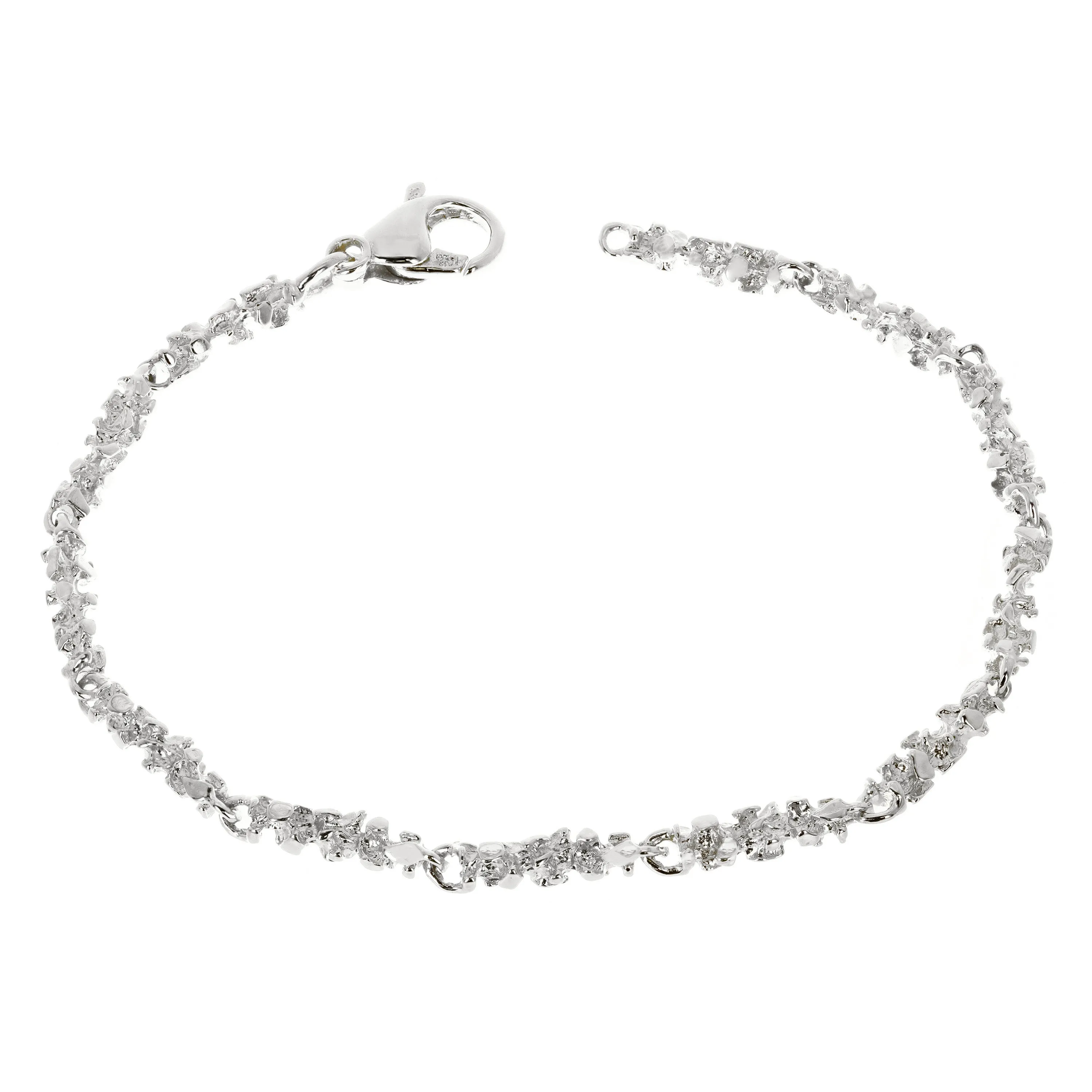 14k Yellow White or Rose Gold Handmade Nugget Bracelet 4mm Various Lengths
